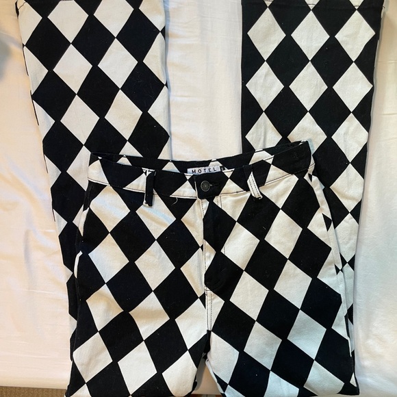 Motel Rocks Checkered Jeans - Picture 2 of 3